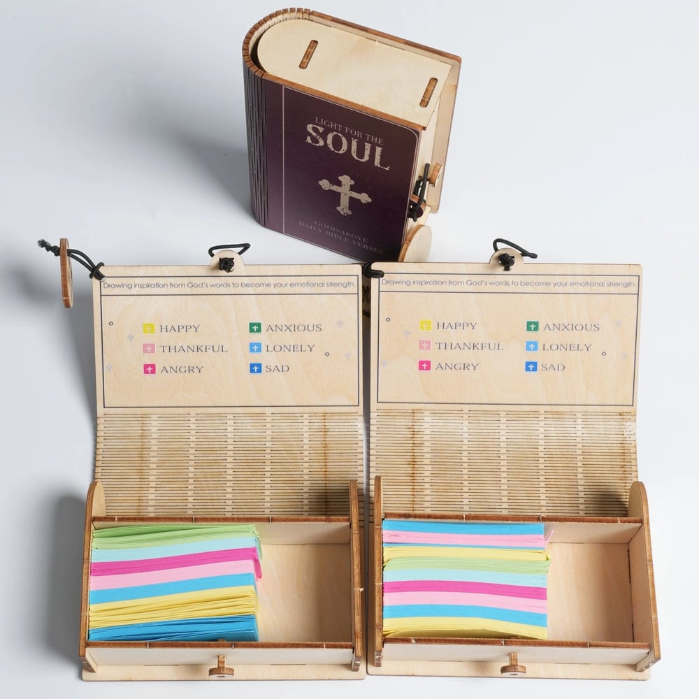 ✝️Handmade Wooden Bible Verses Box - Daily Bible Verses (🎁 A Reminder of God's Words💖)