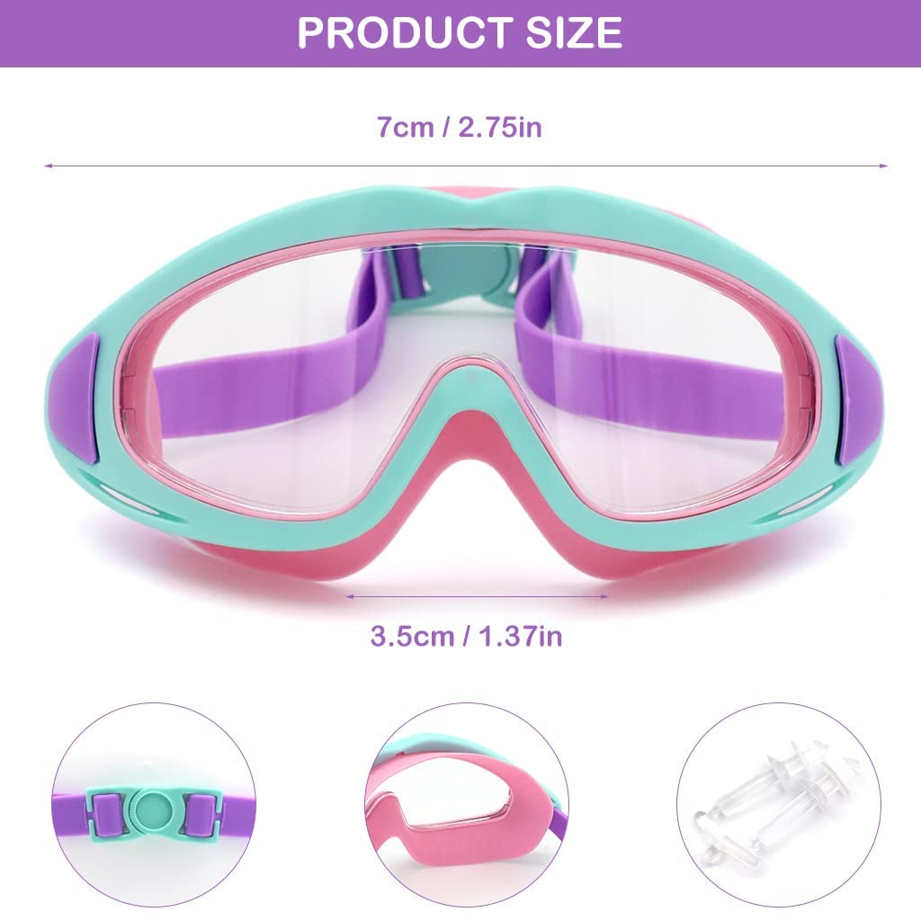 HD children’s large frame waterproof and anti-fog swimming goggles