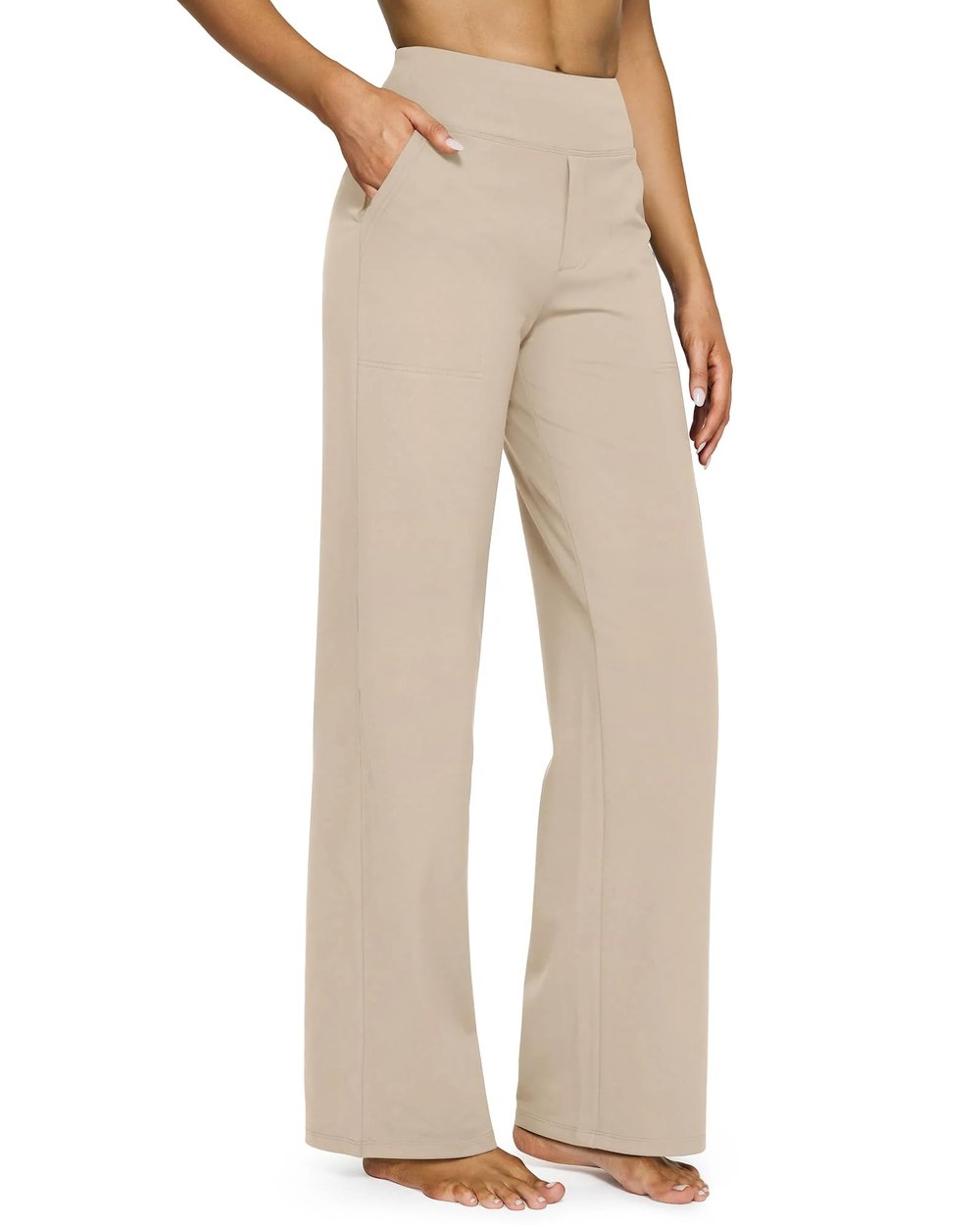 Women's High Waist Stretch Casual Yoga Wide Leg Pants