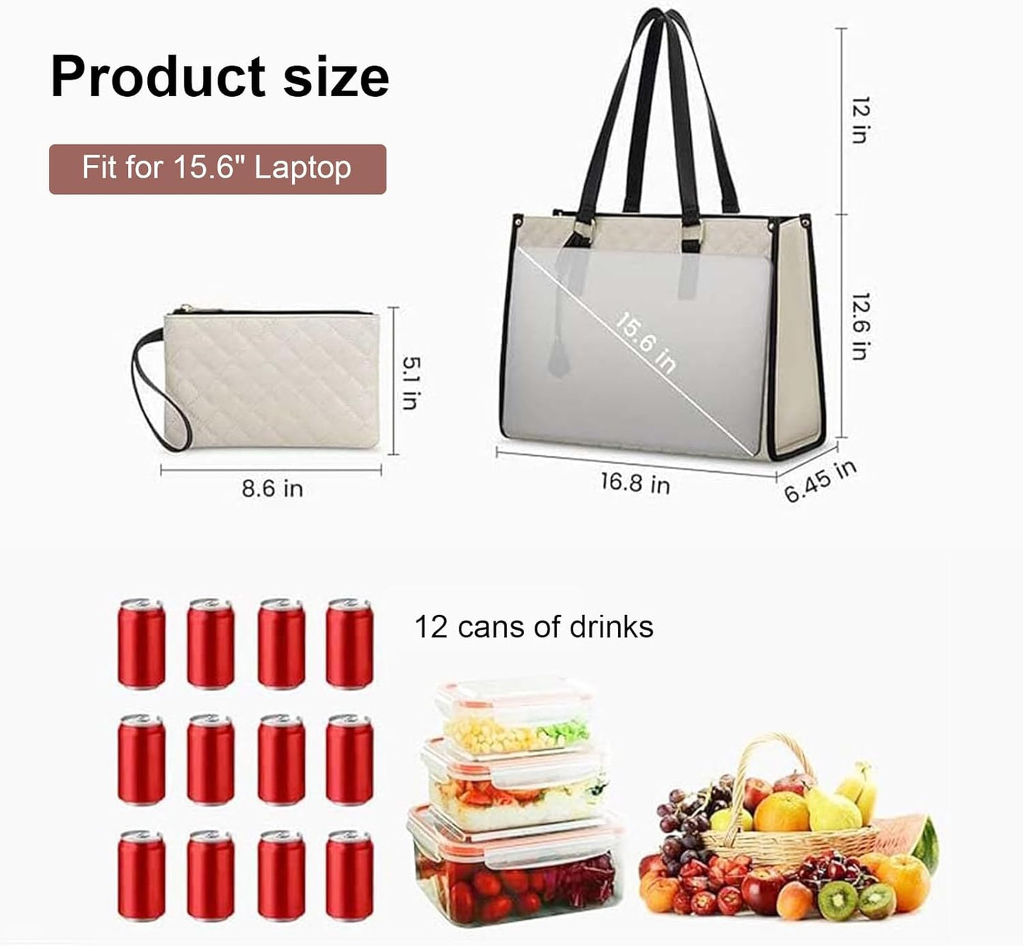 3 in 1 Lunch Tote Bag for Women