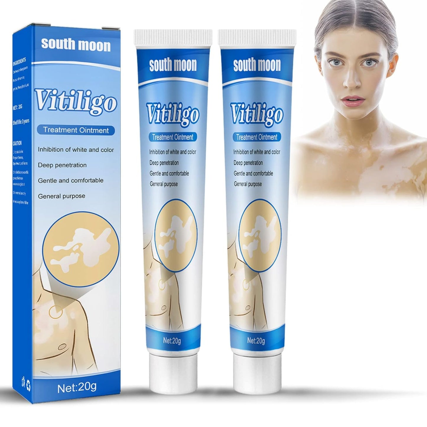 Fengyang Pack of 2 Vitiligo Skin Care Balm Vitiligo Cream Vitiligo Cream Vitiligo Cream for White Spots on the Skin Vitiligo Care Cream