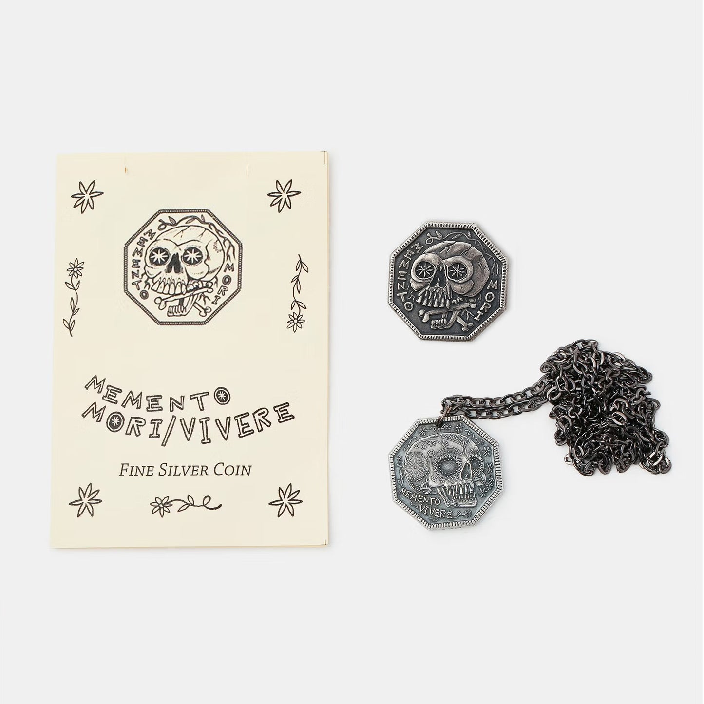 Memento Mori Fine Silver Coin - Memento Vivere Reminder Token Solid Silver Coin