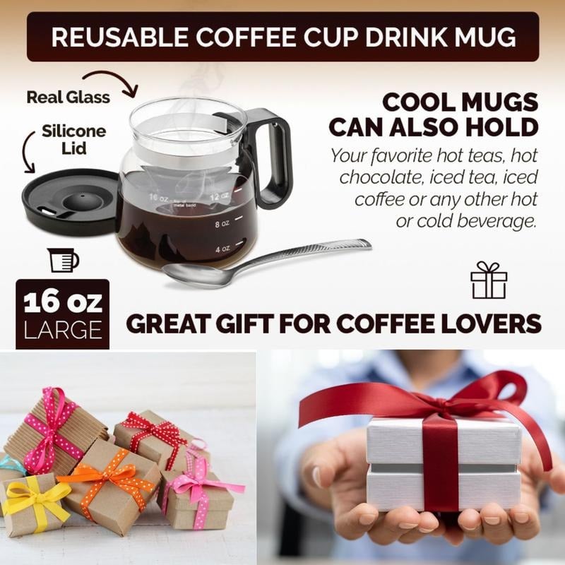 16 Oz Glass Coffee Mug – Coffee Pot Style