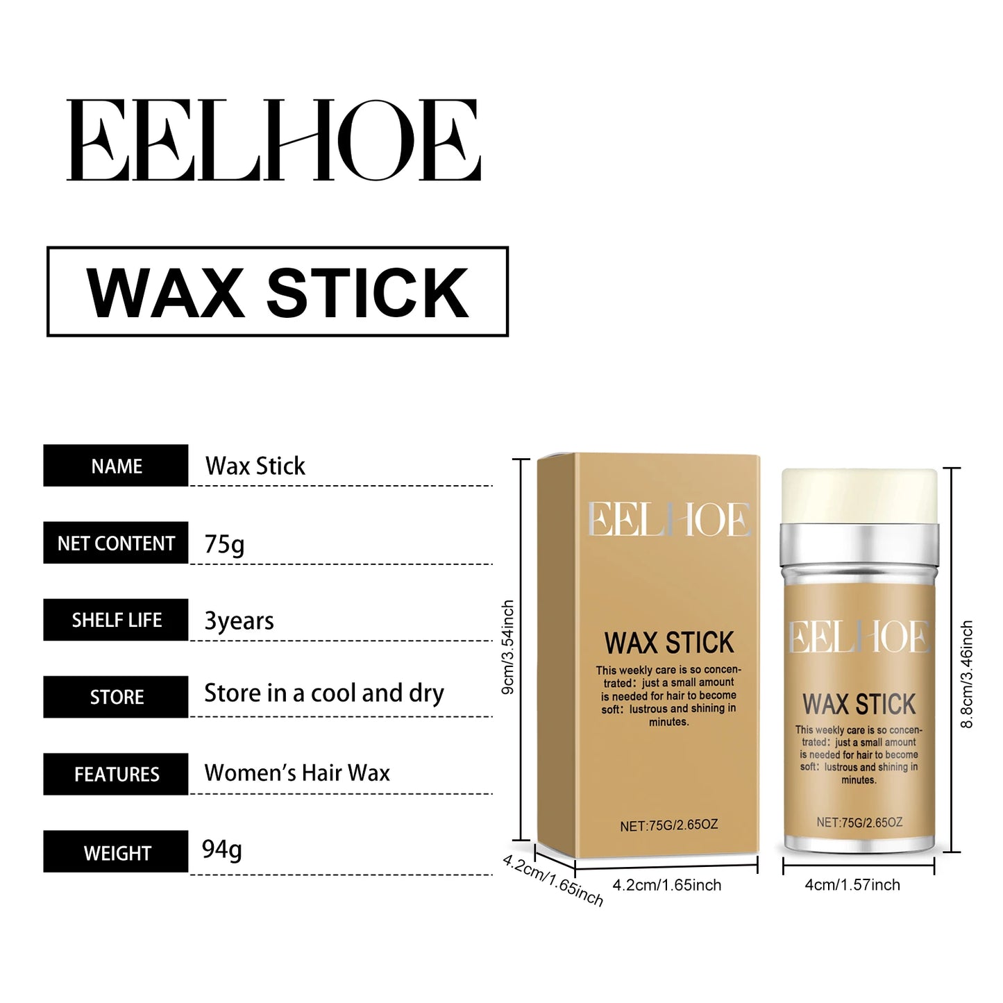 Hair Wax Stick Styling Anti Frizz Broken Hair Nourish Care