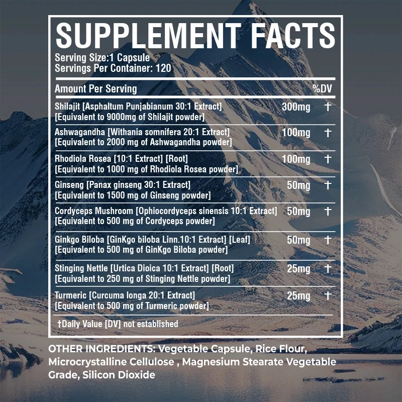 Shilajit Ashwagandha Rhodiola Rosea Boosts Energy and Endurance Increases Muscle Mass
