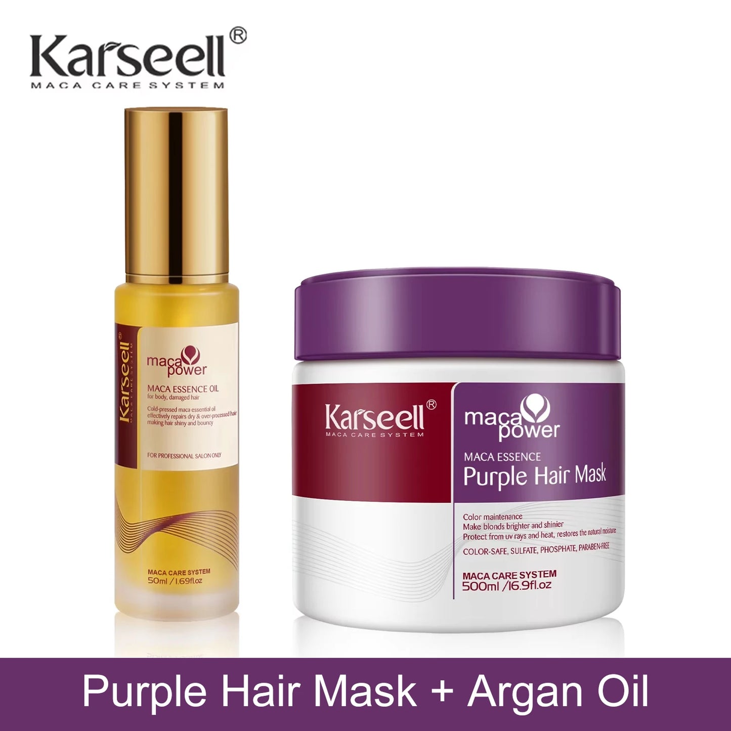 Karseell Purple Hair Mask Purple Shampoo Professional Neutralizes Brass Yellow Tones For Blonde Silver Gray Highlighted Hair