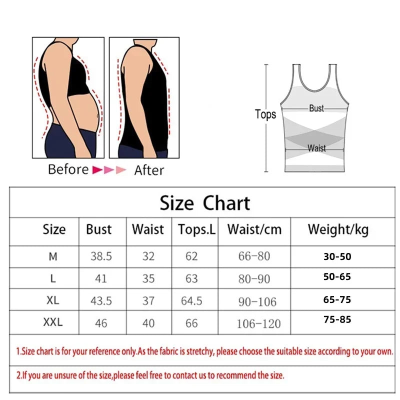 Men's Sleeveless Solid Crew Neck Shapewear Undershirt
