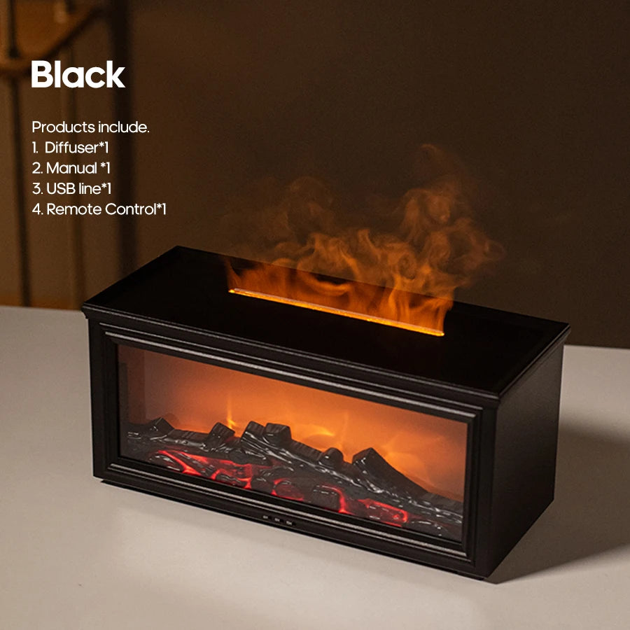 3D Fireplace aroma diffuser Flame Projector Lamp