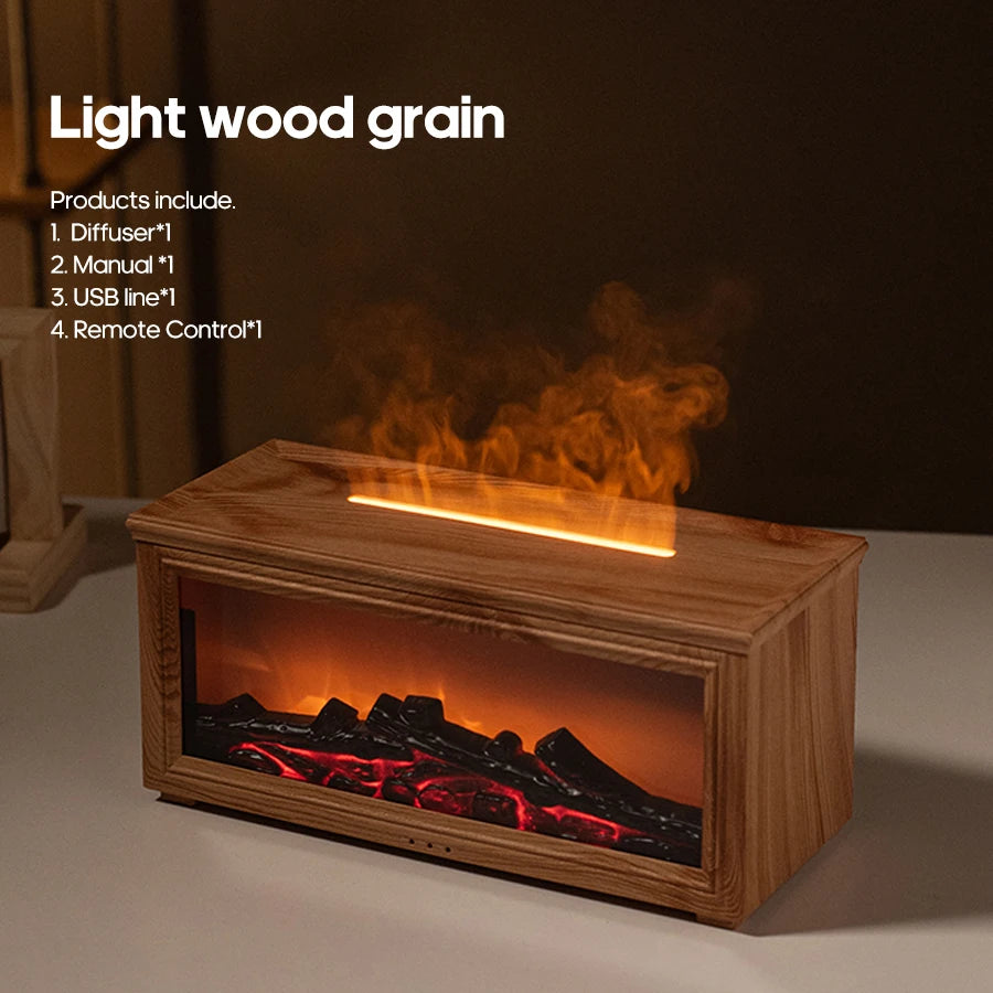 3D Fireplace aroma diffuser Flame Projector Lamp