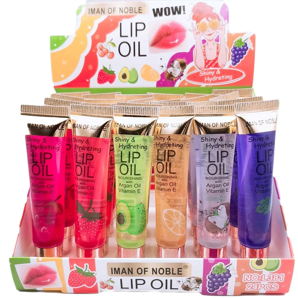 6-Piece Fruity Hydrating Clear Lip Gloss Set – Shiny Lip Gel Oils