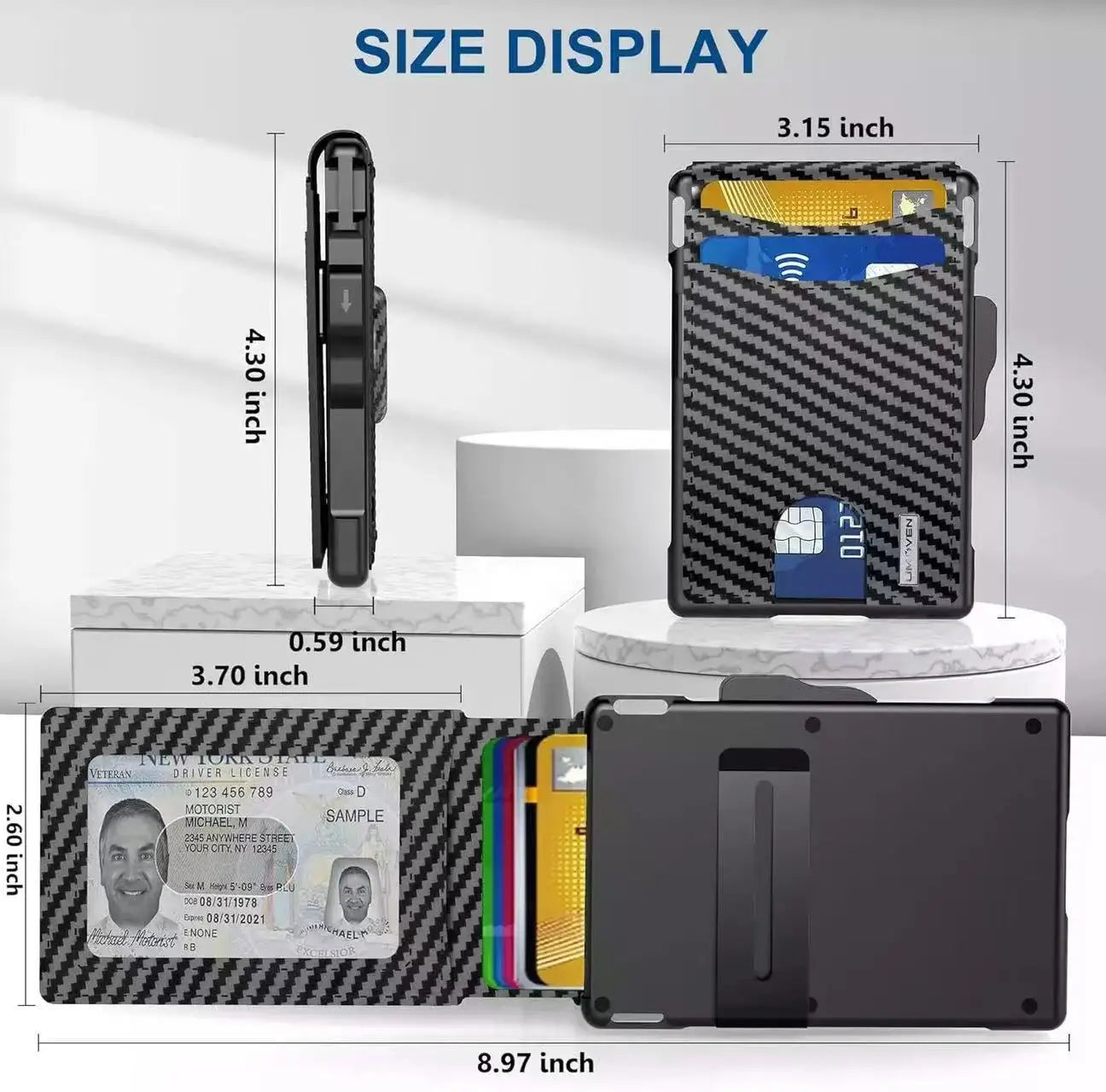 Slim Leather Slots Credit Card Holder RFID Blocking
