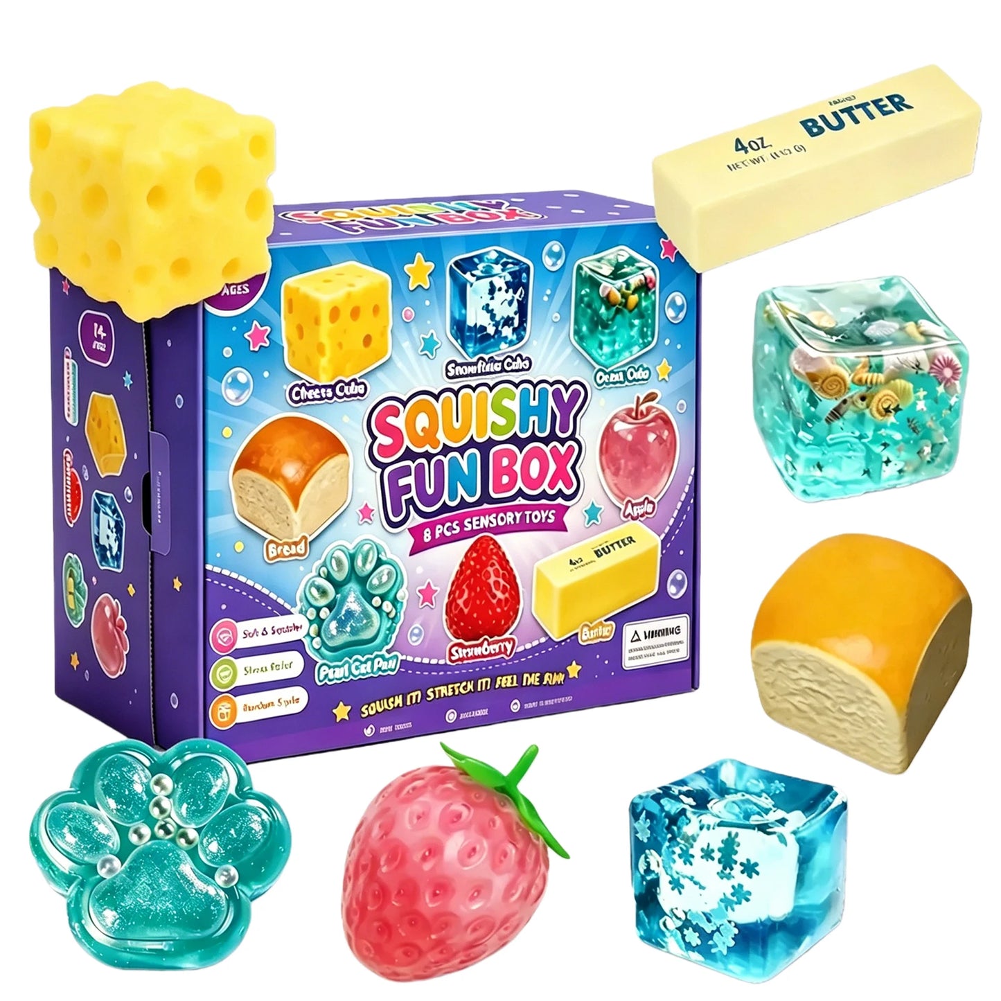 8-Piece Set Mystery Box Slow Rising Squeeze Fidget Toys