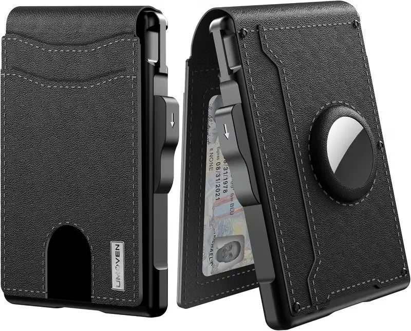 Slim Leather Slots Credit Card Holder RFID Blocking