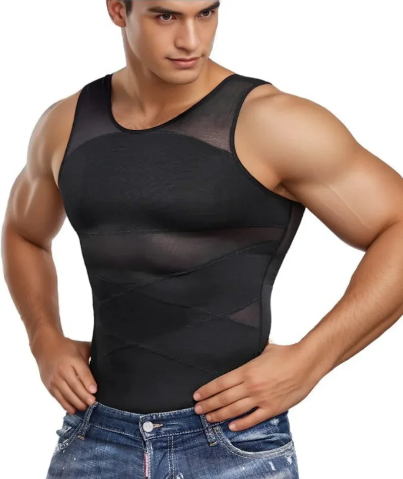 Men's Sleeveless Solid Crew Neck Shapewear Undershirt