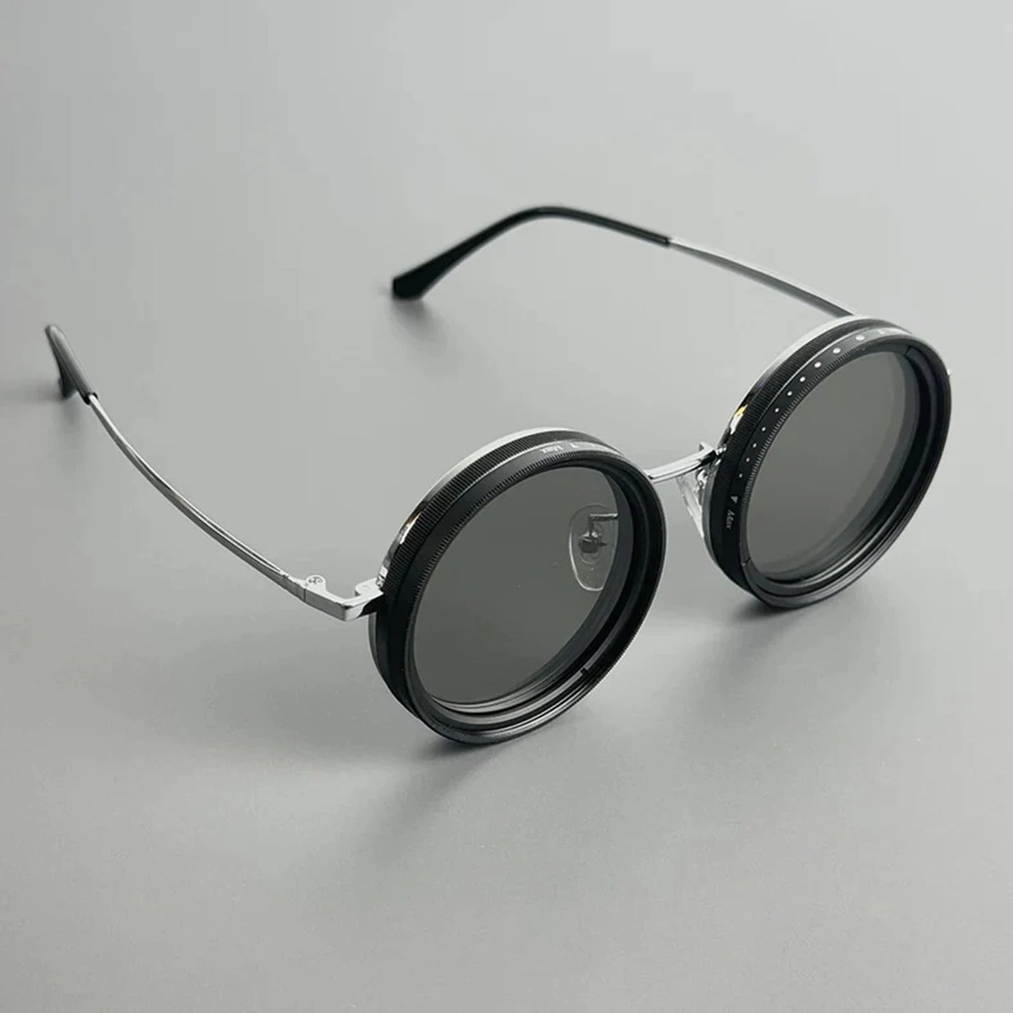 Round Polarized Glasses ND Filter 1-9 Gears Adjustable Sunglasses