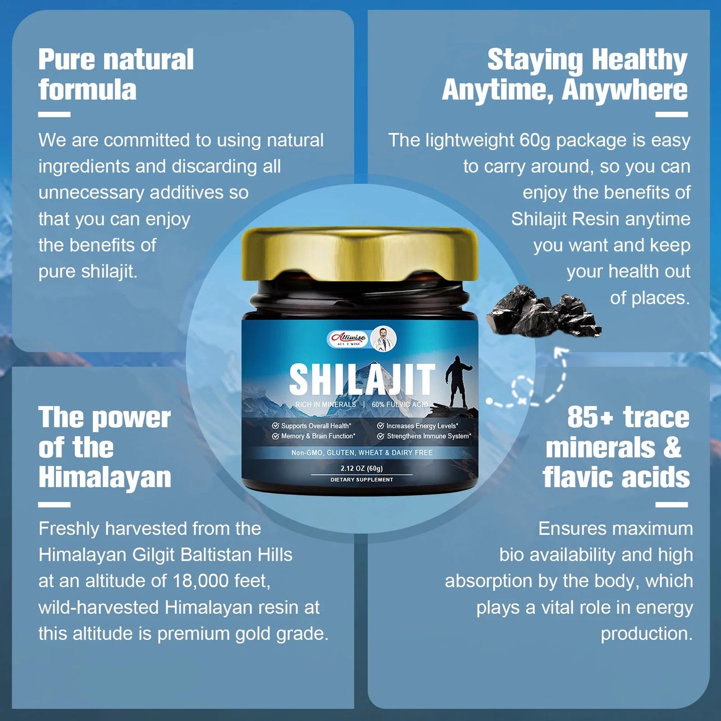 100% ORGANIC 600Mg Minerals Energy Replenishment for Male Hormone Balance