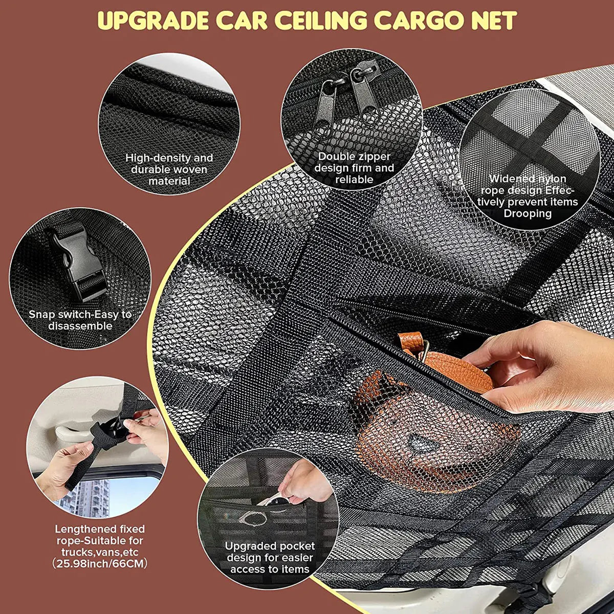 Ceiling Cargo Net Pocket