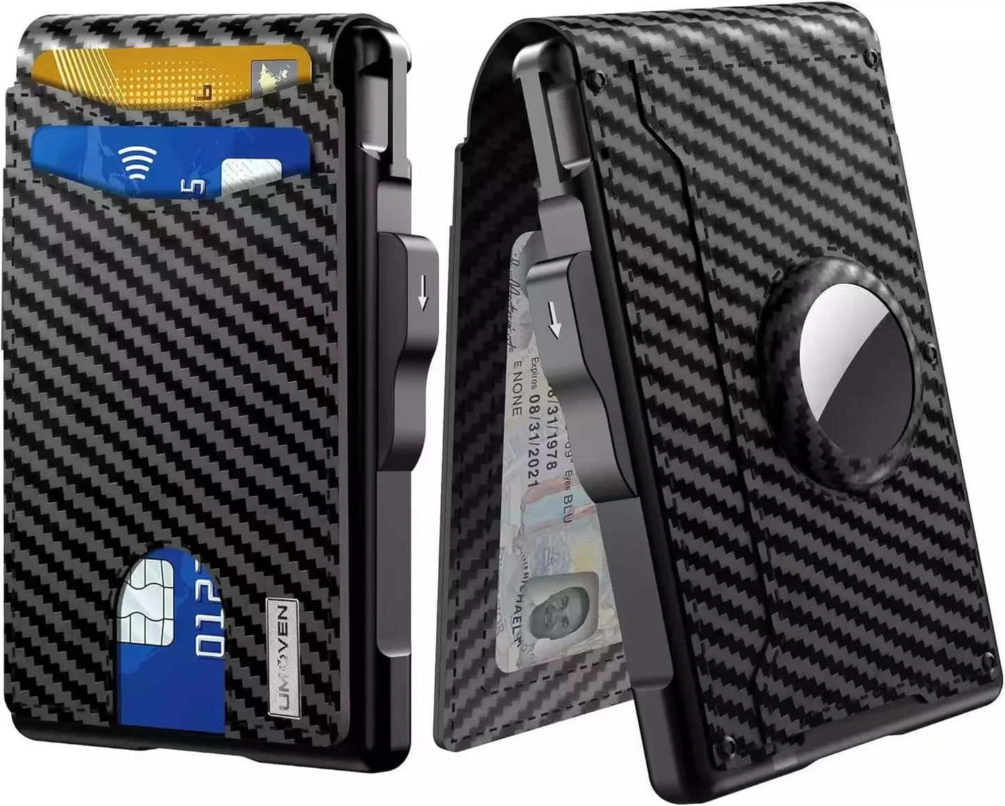 Slim Leather Slots Credit Card Holder RFID Blocking