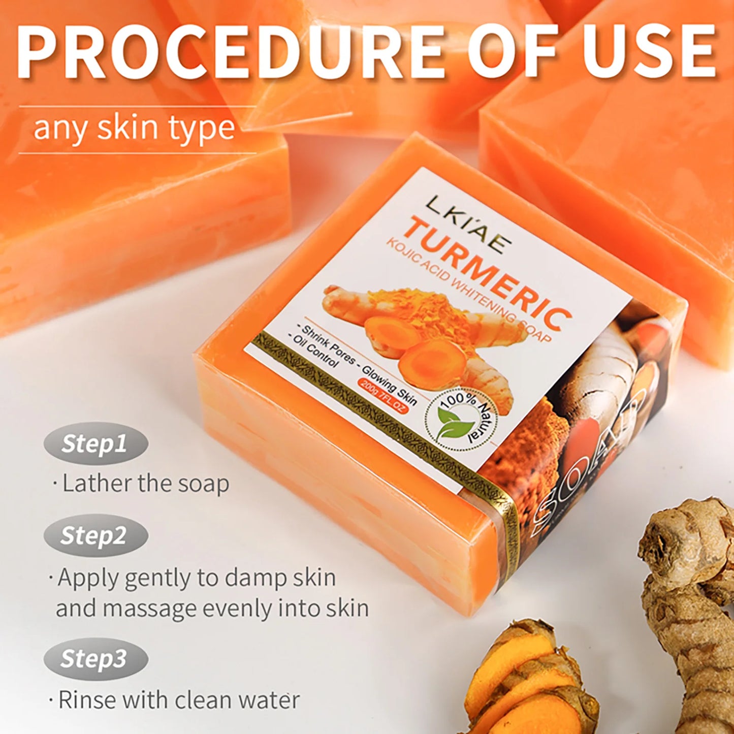Natural Turmeric Soap Whitening Body Wash
