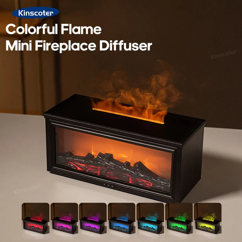 3D Fireplace aroma diffuser Flame Projector Lamp
