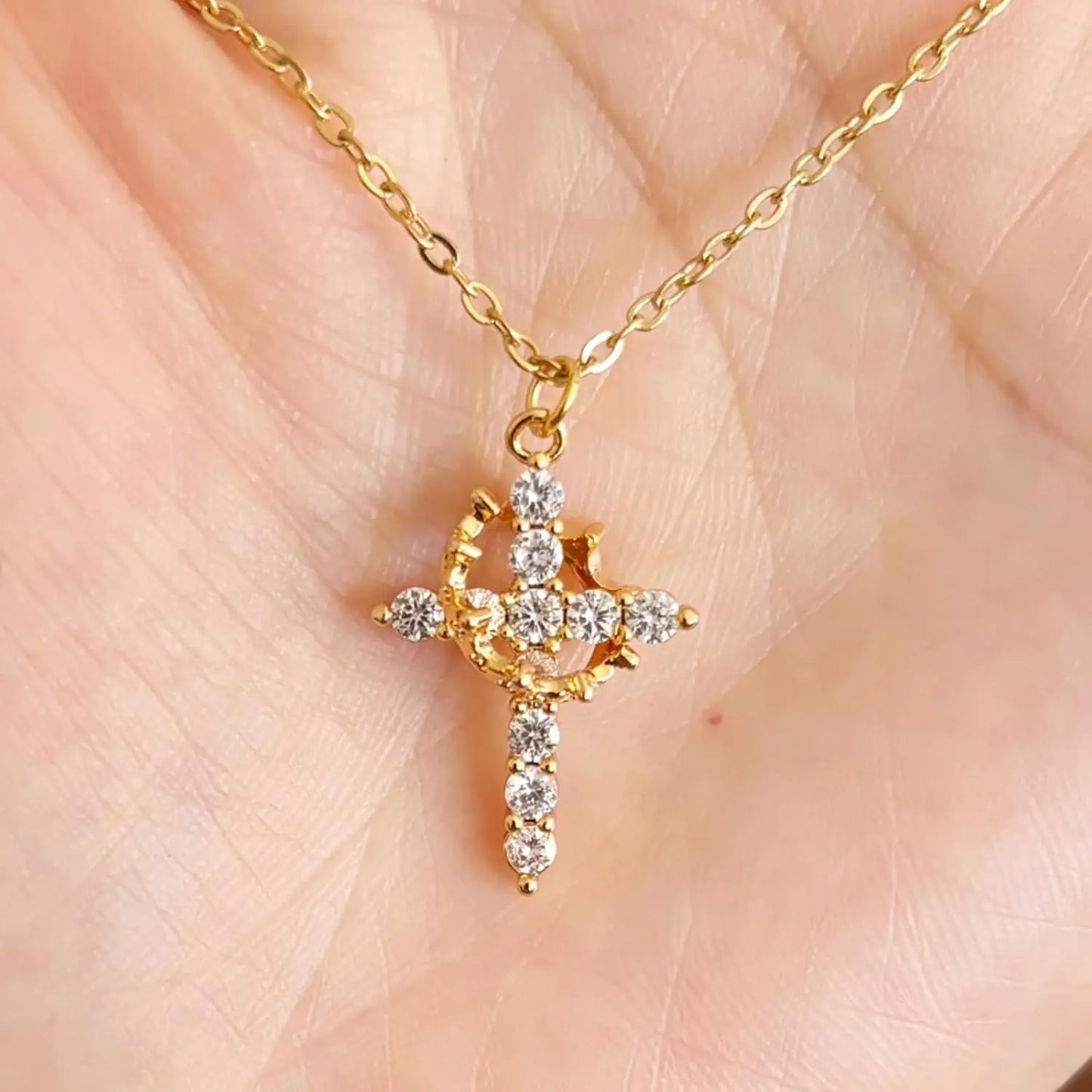 Crown Cross Necklace