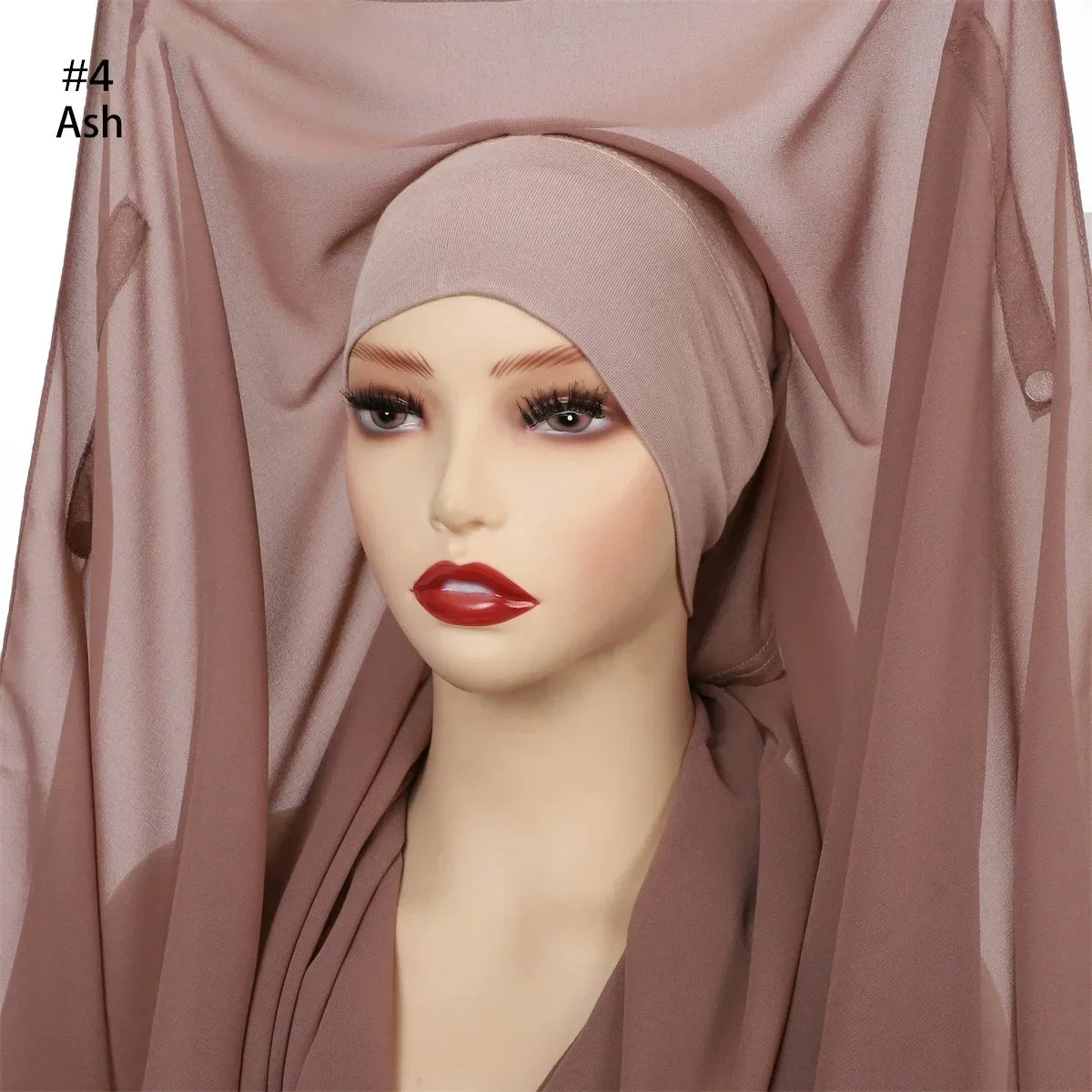 Chiffon Instant Hijab With Bulit-in Magnets Muslim Woman