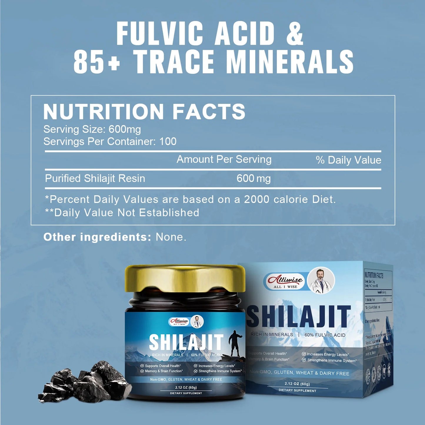 100% ORGANIC 600Mg Minerals Energy Replenishment for Male Hormone Balance