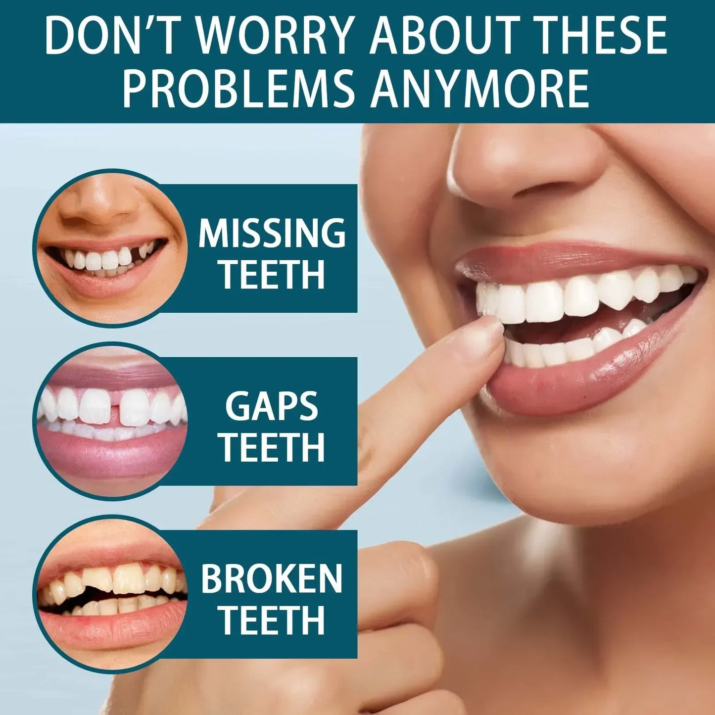 Adjustable Teeth Set Whitening Dentures Perfect Smile
