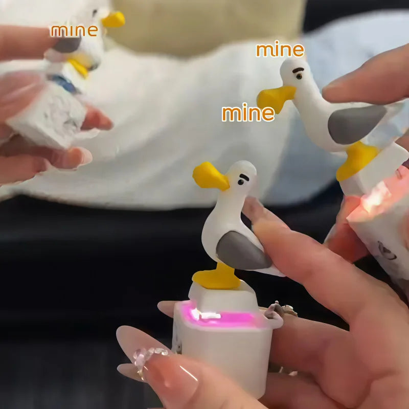 Seagull MINE! Button Keychain-Real Sound & LED Light