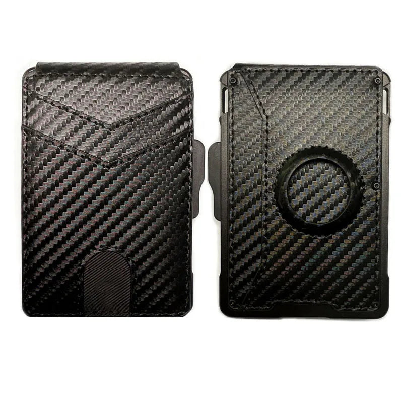 Slim Leather Slots Credit Card Holder RFID Blocking