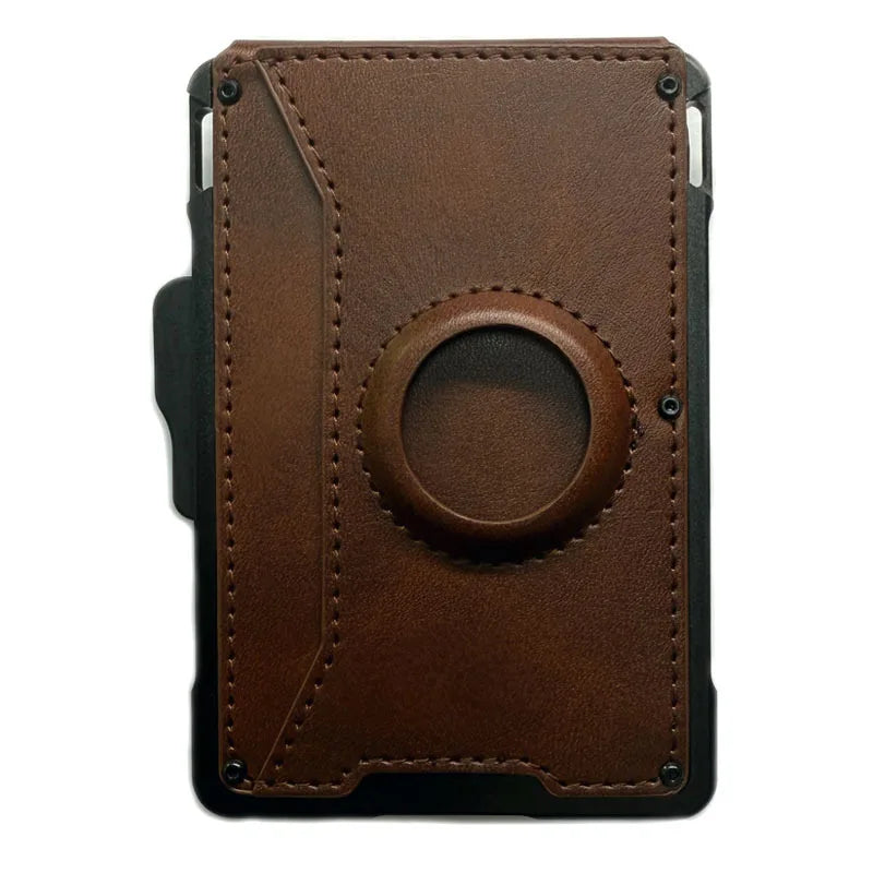 Slim Leather Slots Credit Card Holder RFID Blocking