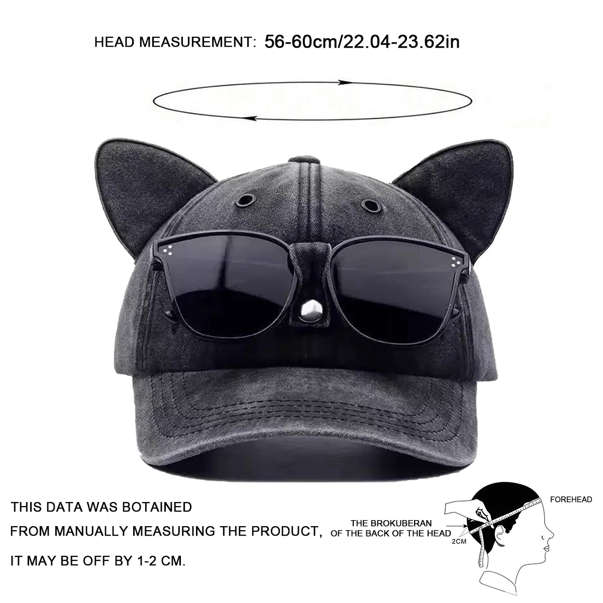 Unisex Personality Cat Ear Baseball Caps Spring Autumn Outdoor Adjustable Casual Hats Sunscreen Hat Sports Cap