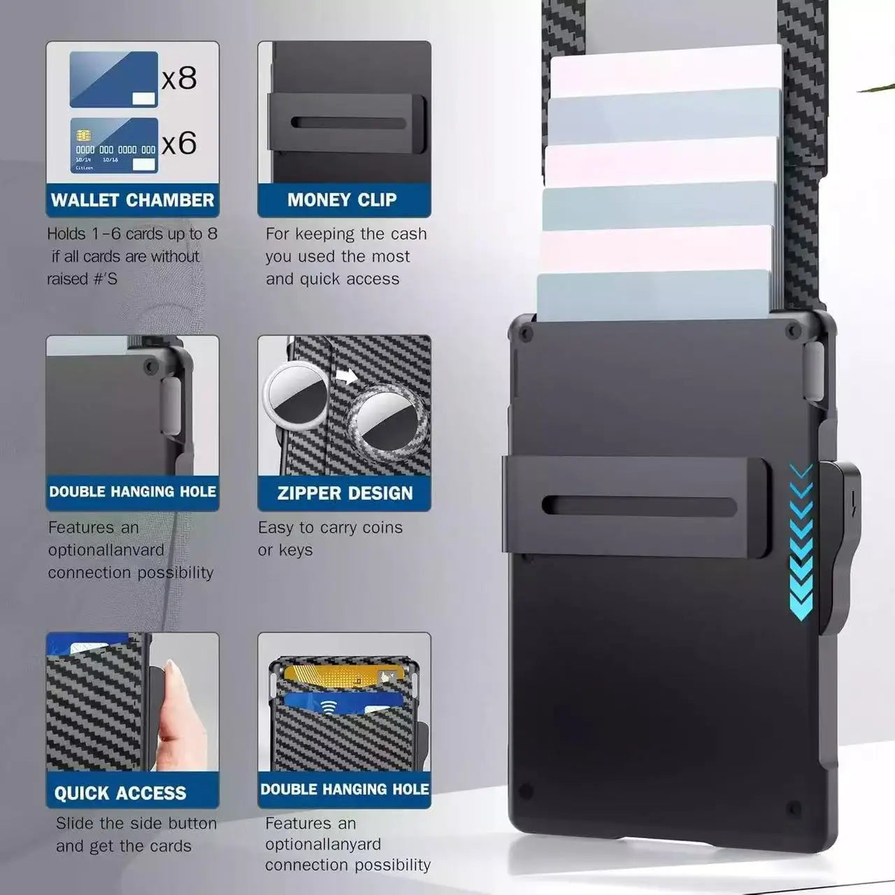 Slim Leather Slots Credit Card Holder RFID Blocking