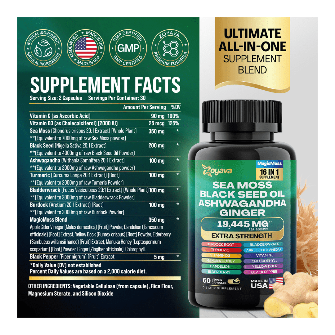 Vitality Harvest Blend Sea Moss Capsules