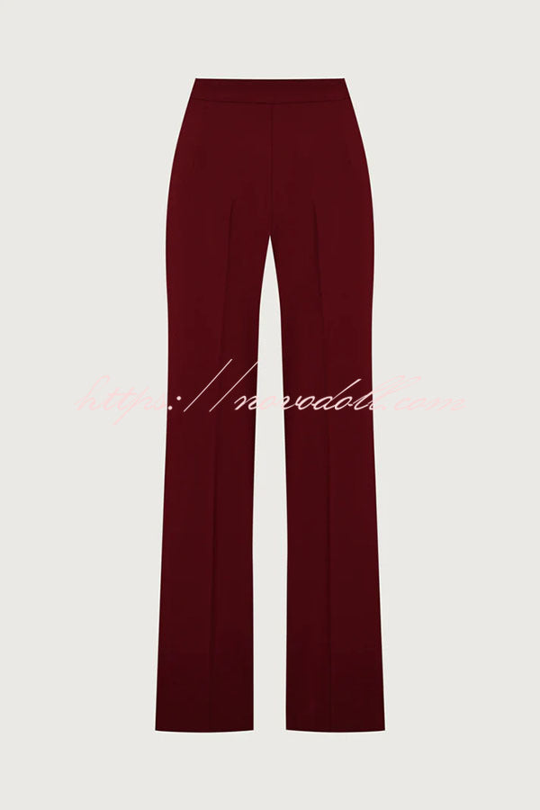 Vita Mesh Patchwork High Neck Wide Sleeve Bodysuit and High Rise Pocket Slit Pants Set