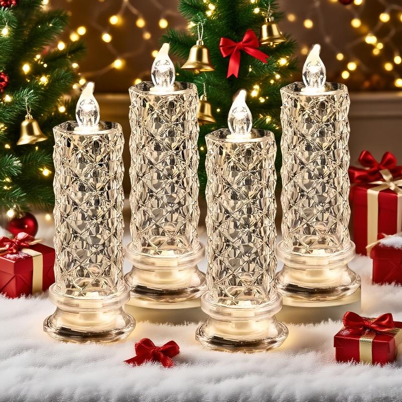 ✨🕯️LED Crystal Candle Lights 🌈Battery Operated with 6 Hour Timer