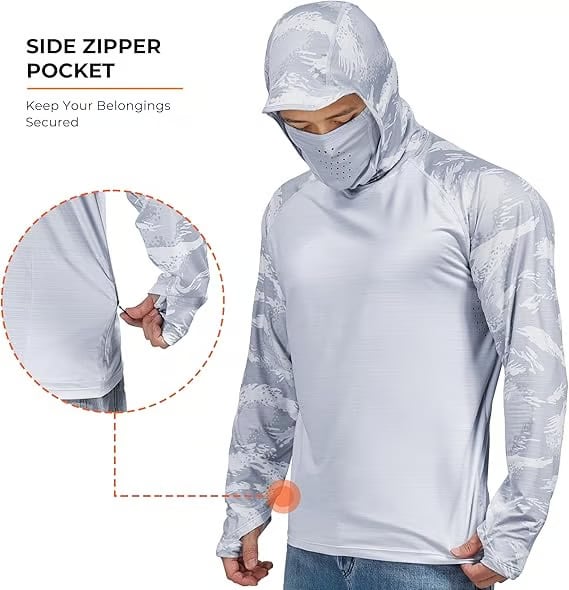 Outdoor activity essential—hooded mask integrated design 🌞 360° sun protection with no dead angles.