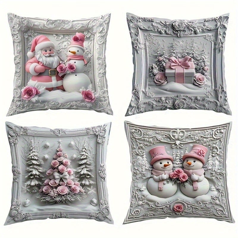 π Soft Velvet Christmas Pillow Covers β 4-Piece Set for Cozy Holiday Vibes!