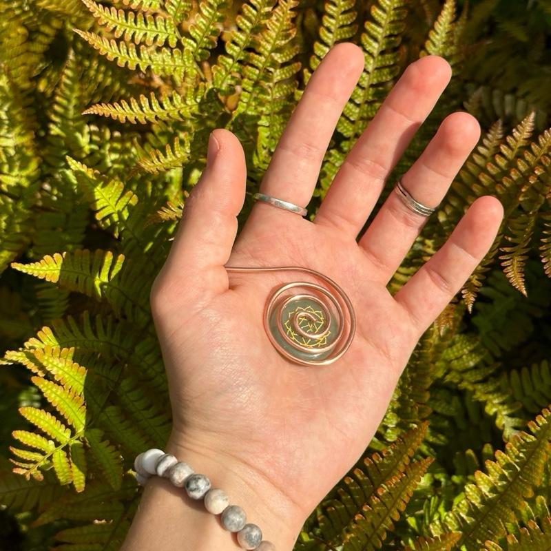 Copper Spiral Hand Rings - Handmade Reiki & Crystal Amplifier for Meditation, Manifestation and Energy Healing