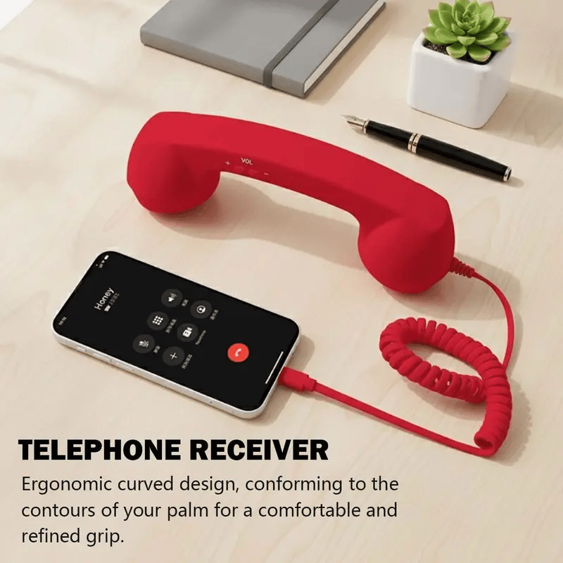 C Retro telephone style landline handle receiver