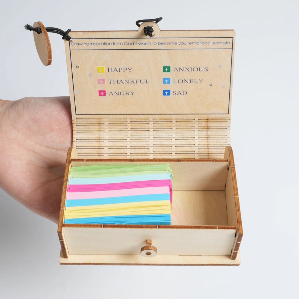 ✝️Handmade Wooden Bible Verses Box - Daily Bible Verses (🎁 A Reminder of God's Words💖)