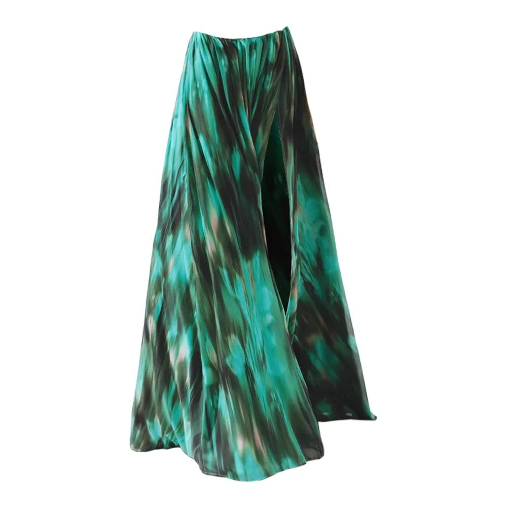 Dbvacay Starfish Decoration Print Hollow-out Flared Skirt Swimsuit Set
