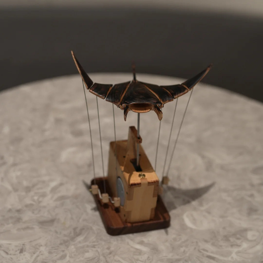 Handmade Wooden Electric Bionic Manta Ray Ornament