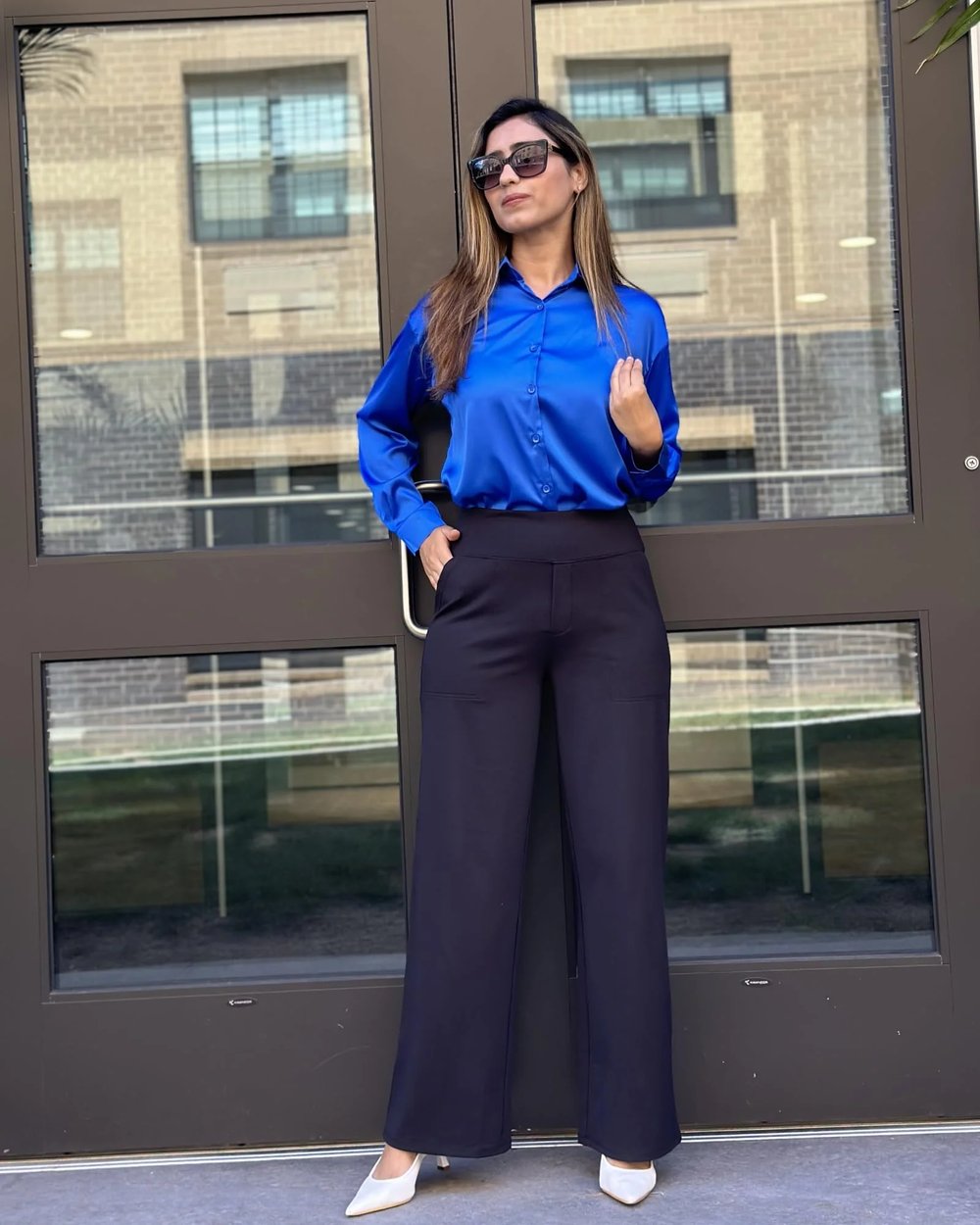 Women's High Waist Stretch Casual Yoga Wide Leg Pants