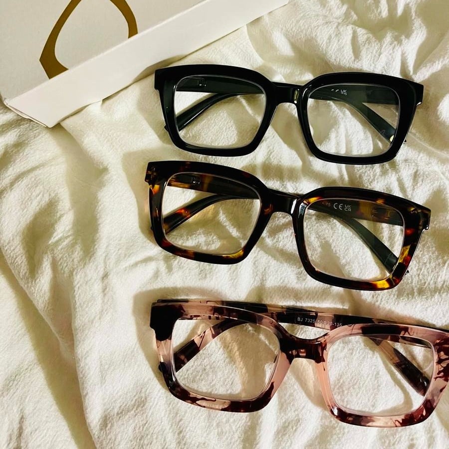 3 Pack Tortoiseshell Reading Glasses – Blue Light Blocking Oversized Square Readers