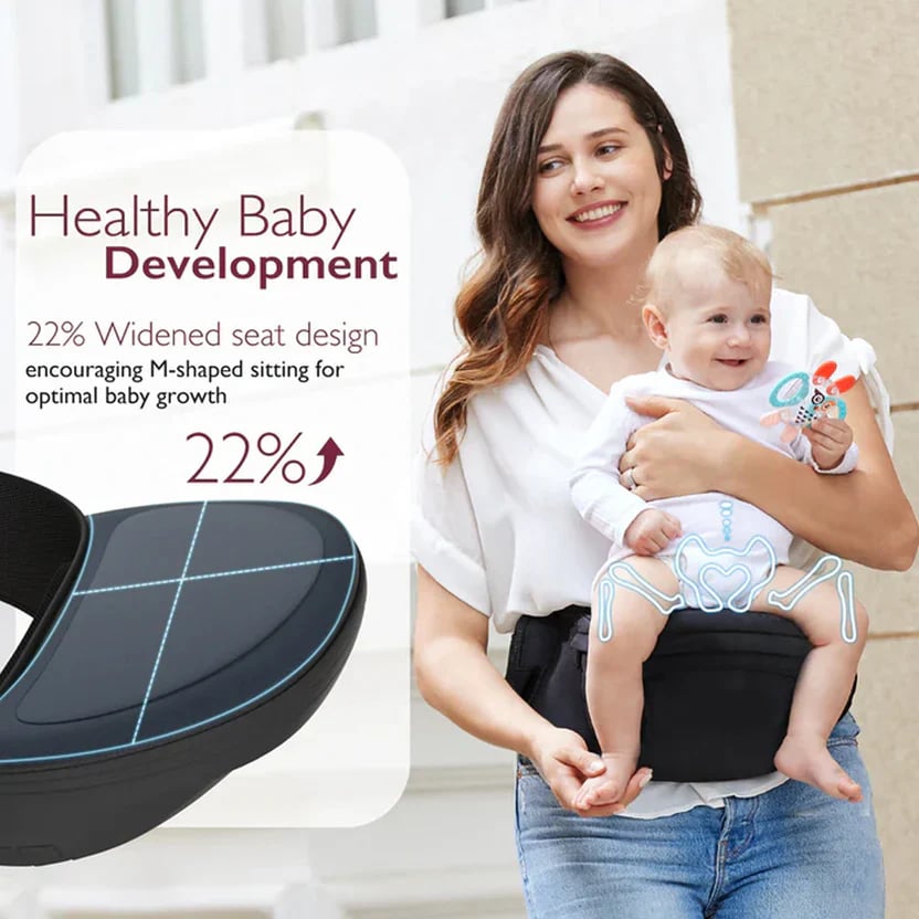 Baby Hip Seat Carrier – Ergonomic 3D Abdominal Support Baby Carrier with 4 Carrying Positions for Parent & Child Comfort