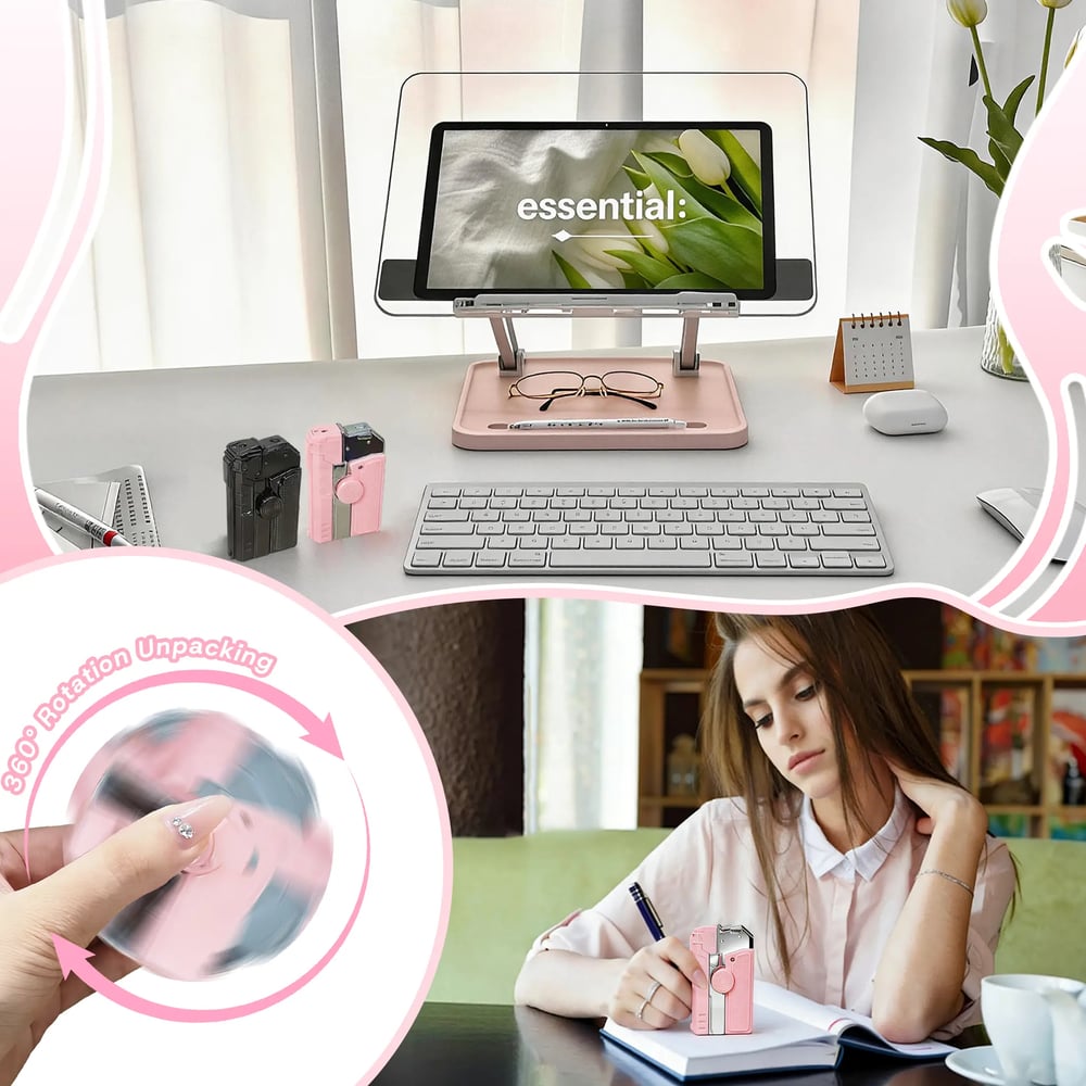 3-in-1 Elegant Pink Flame Windproof Lighter