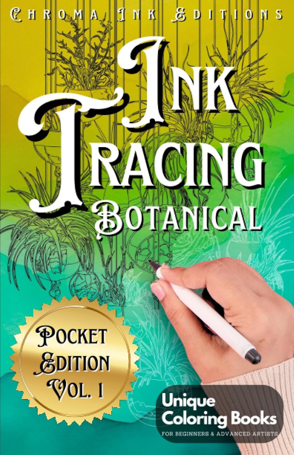 Ink Tracing Coloring Book - For Beginners & Stress Relief(📚Hardcover - No Bleed Pages)