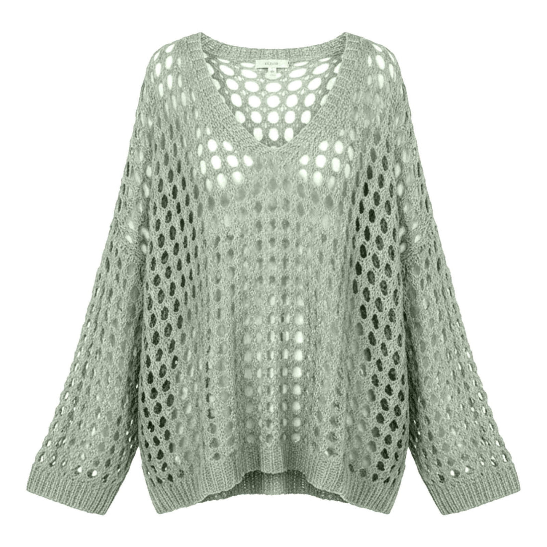 Women's Plus Size Crochet Sweater Oversized Hollow Out Long Sleeve