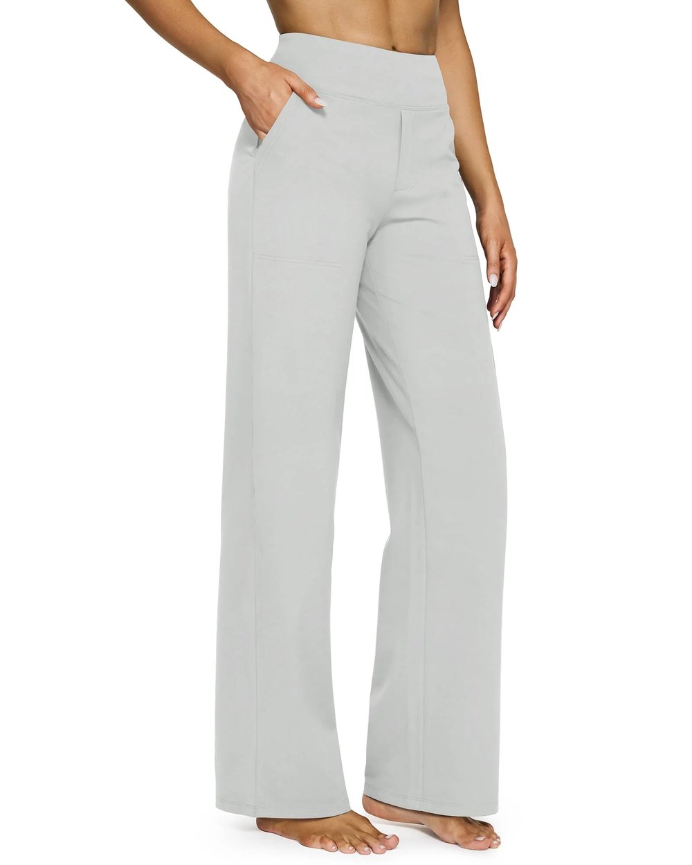 Women's High Waist Stretch Casual Yoga Wide Leg Pants